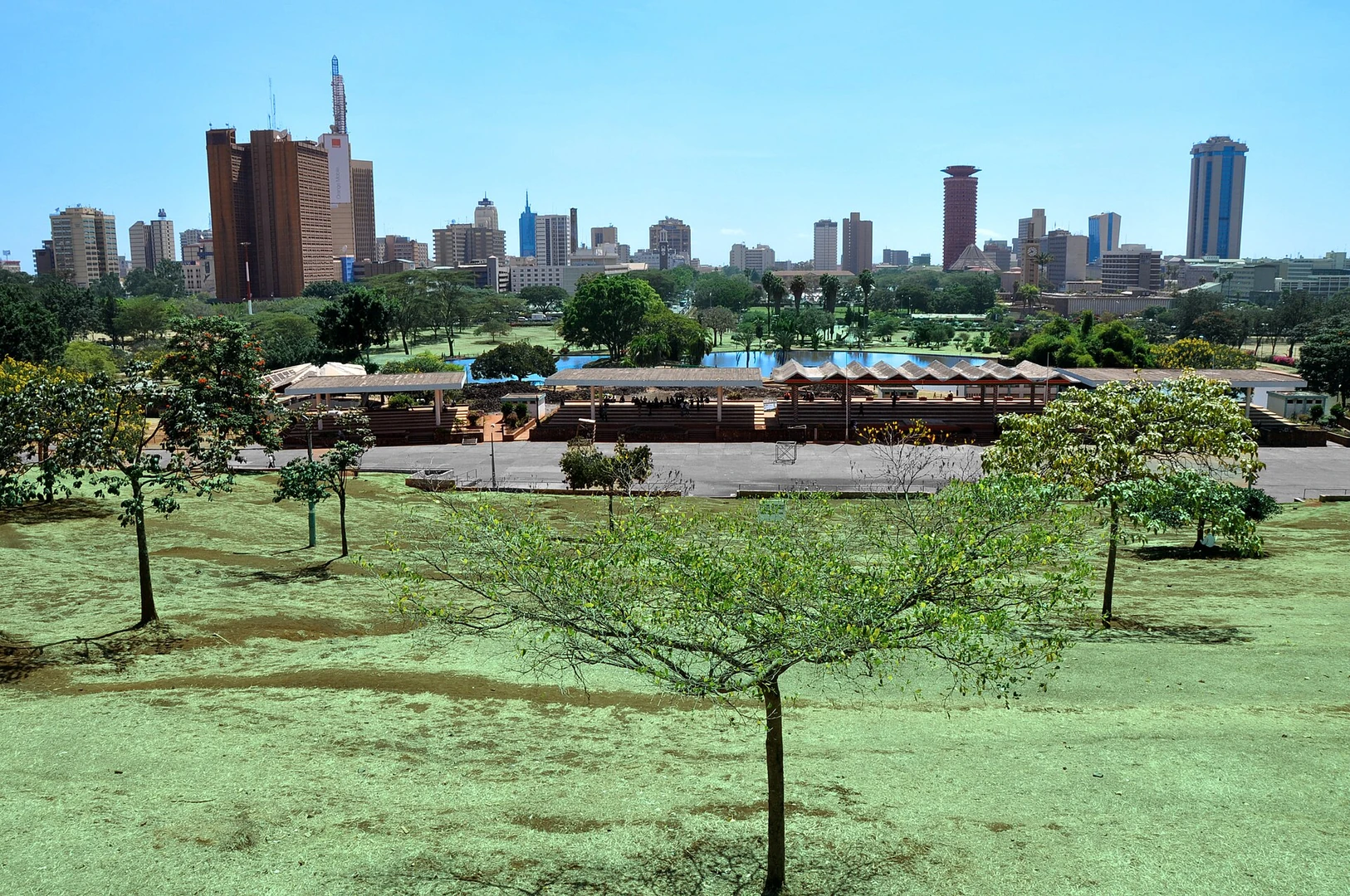 Nairobi skyline viewed from Uhuru Park